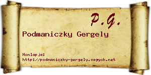 Podmaniczky Gergely névjegykártya